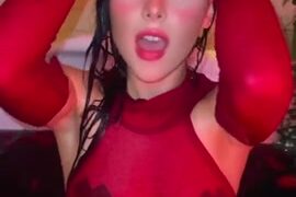 Andrea Botez nude shower video showing off her big breasts!!!